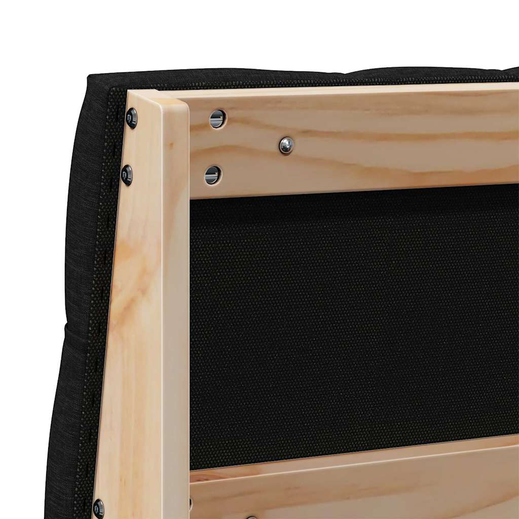 vidaXL Ταπετσαρισμένο κεφαλάρι Μαύρο 180 cm Στερεά ξυλεία πεύκου