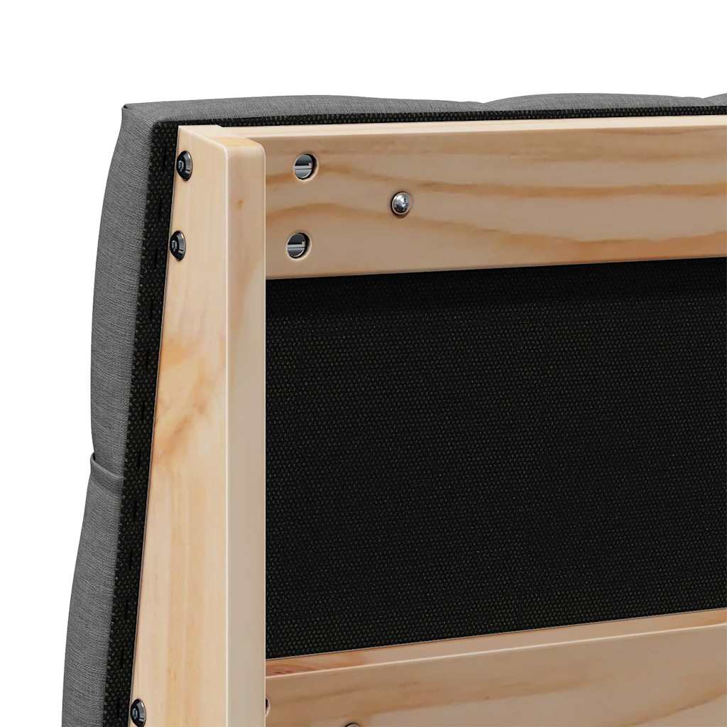vidaXL Ταπετσαρισμένο κεφαλάρι Σκούρο Γκρι 160 cm Στερεά ξυλεία πεύκου