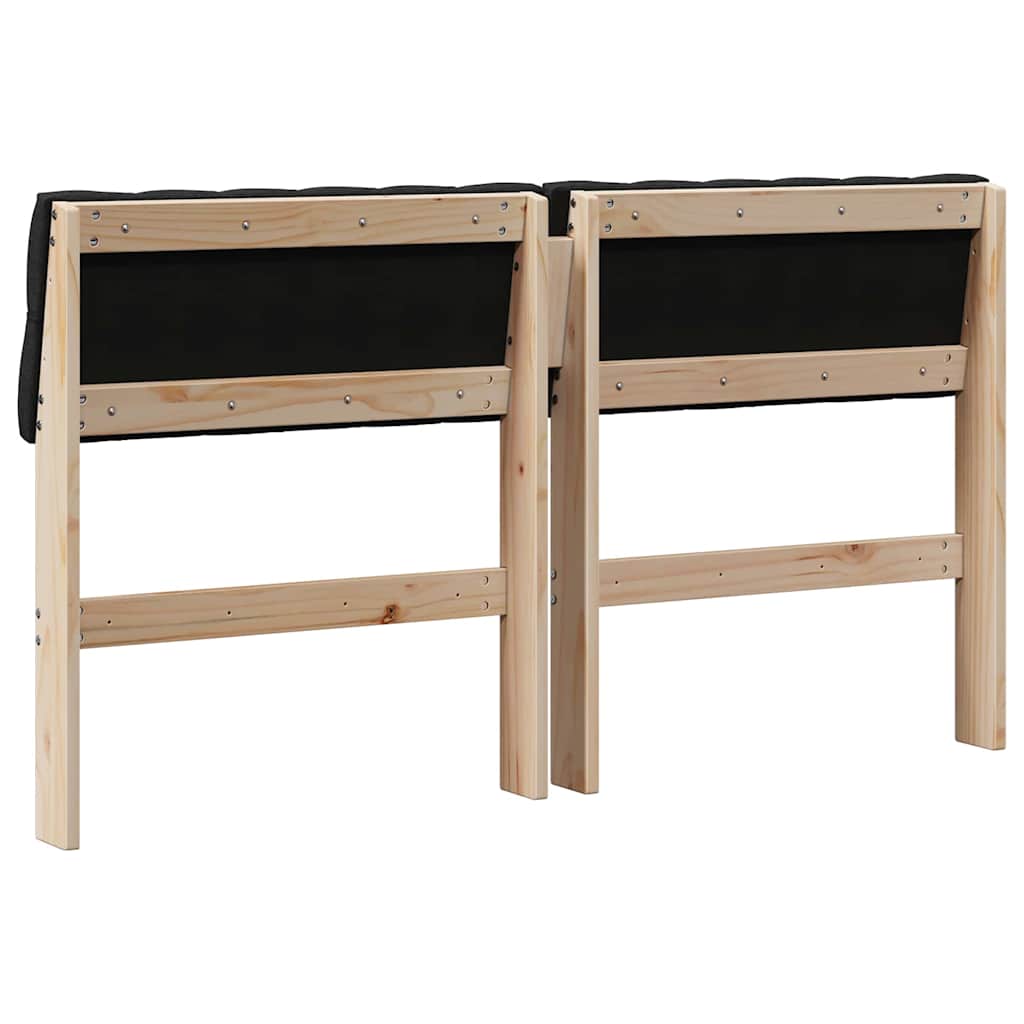 vidaXL Ταπετσαρισμένο κεφαλάρι Μαύρο 160 cm Στερεά ξυλεία πεύκου