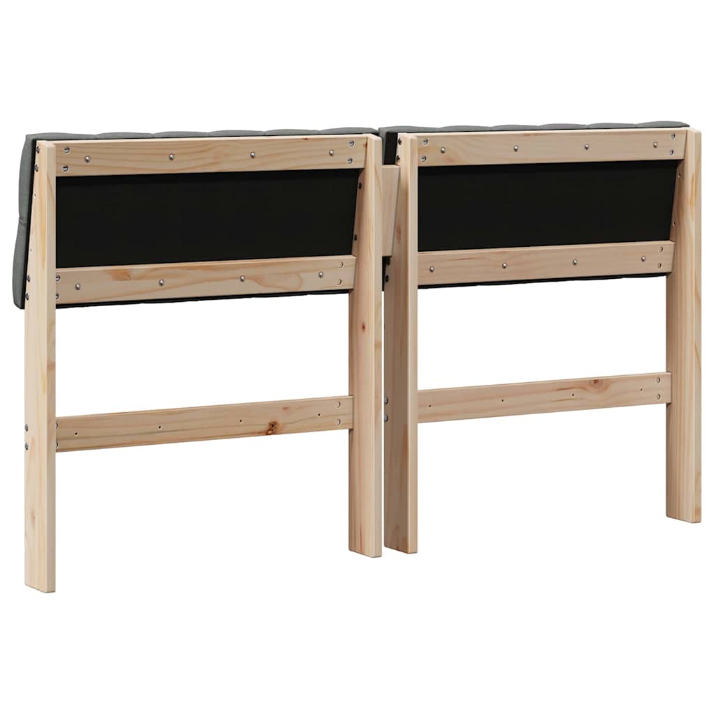 vidaXL Ταπετσαρισμένο κεφαλάρι Σκούρο Γκρι 150 cm Στερεά ξυλεία πεύκου