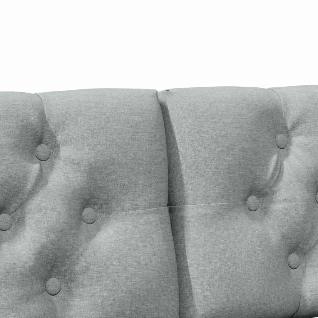 vidaXL Ταπετσαρισμένο κεφαλάρι Ανοιχτό γκρι 140 cm