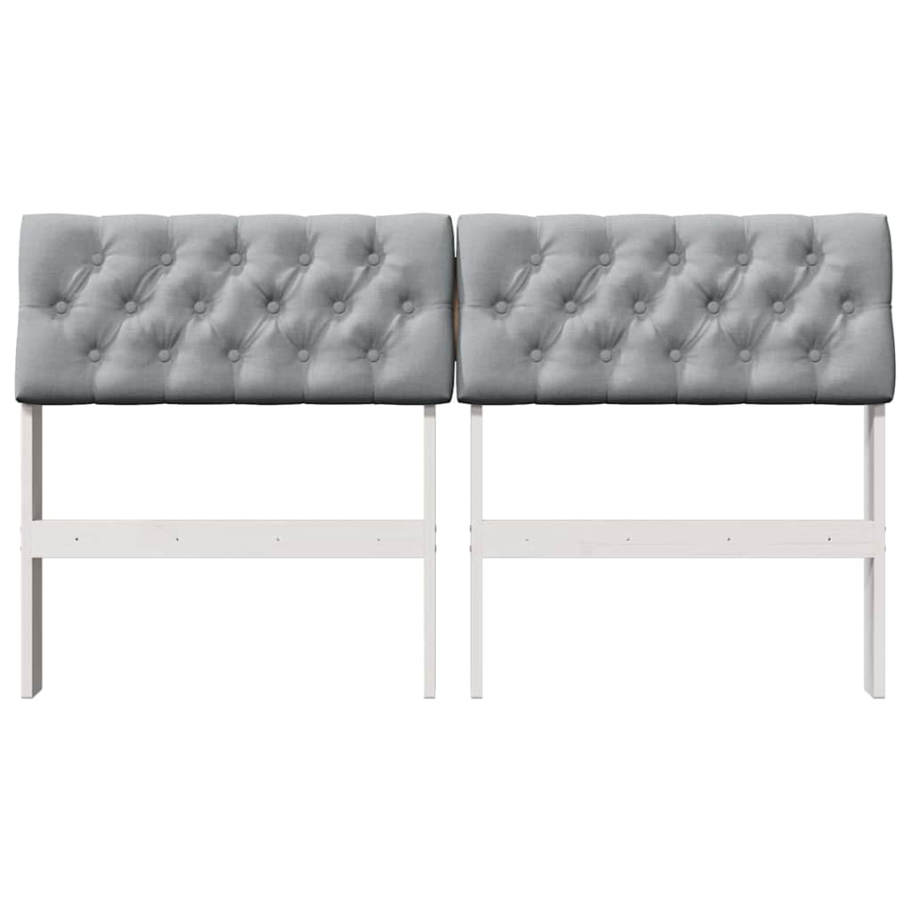 vidaXL Ταπετσαρισμένο κεφαλάρι Ανοιχτό γκρι 140 cm