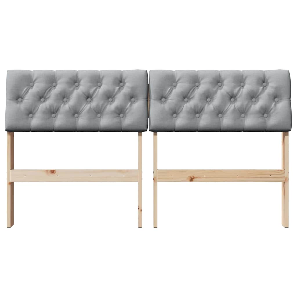 vidaXL Ταπετσαρισμένο κεφαλάρι Ανοιχτό γκρι 135 cm