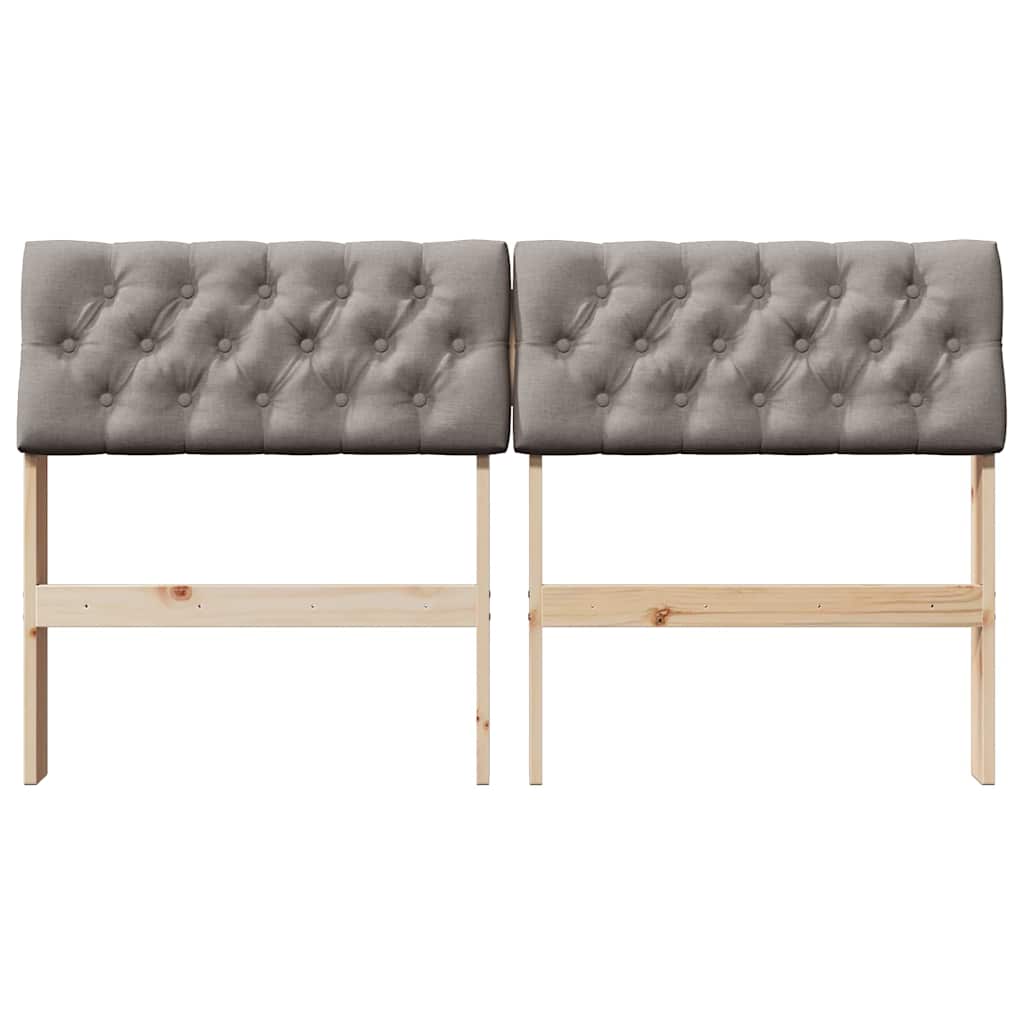 vidaXL Ταπετσαρισμένο κεφαλάρι Taupe 135 cm Στερεά ξυλεία πεύκου