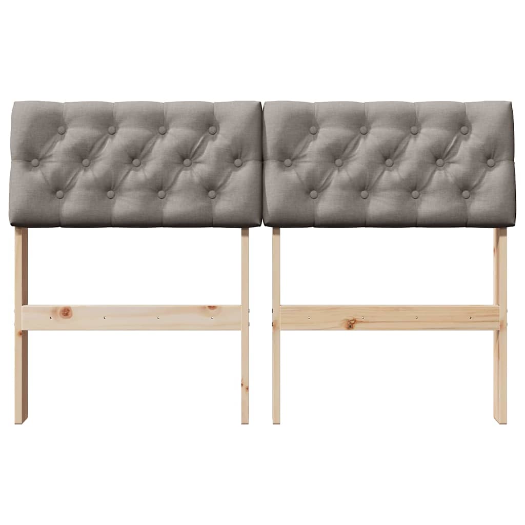 vidaXL Ταπετσαρισμένο κεφαλάρι Taupe 120 cm Στερεά ξυλεία πεύκου