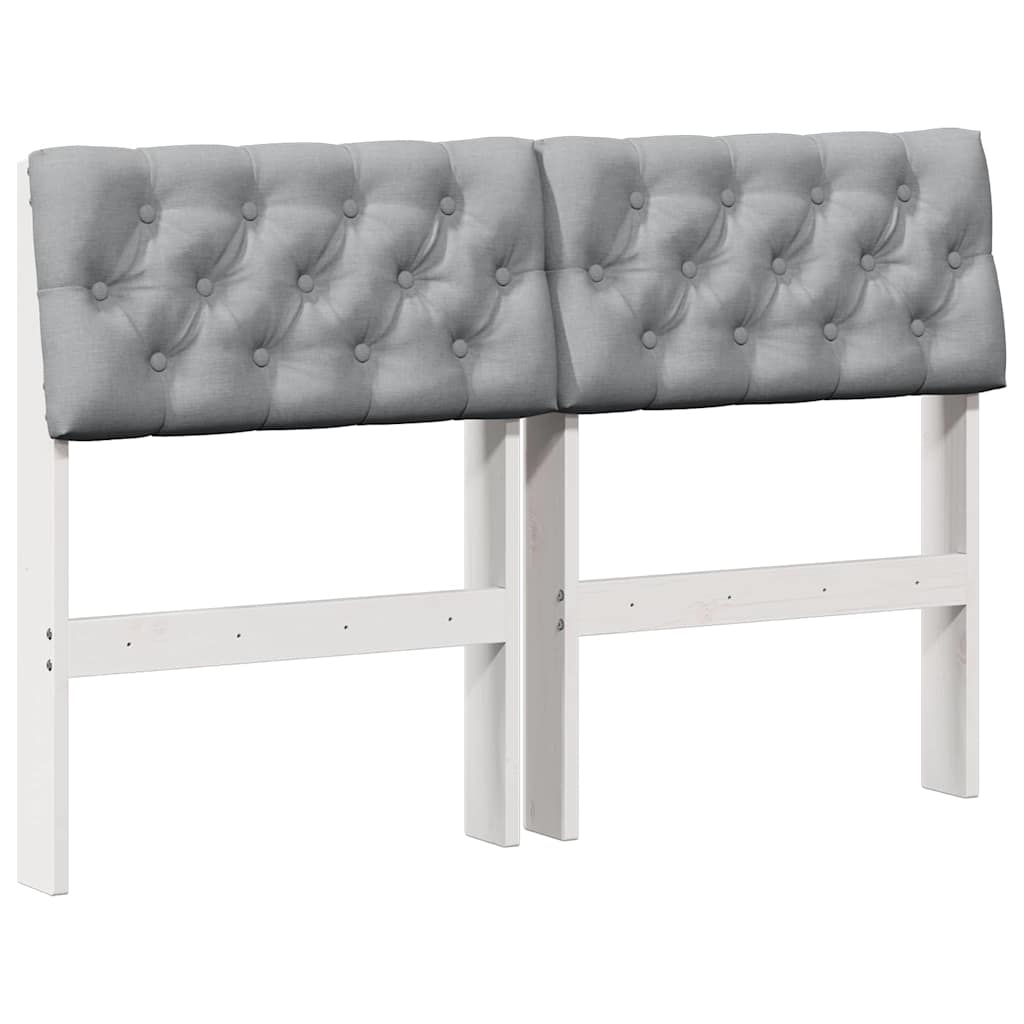 vidaXL Ταπετσαρισμένο κεφαλάρι Ανοιχτό γκρι 120 cm