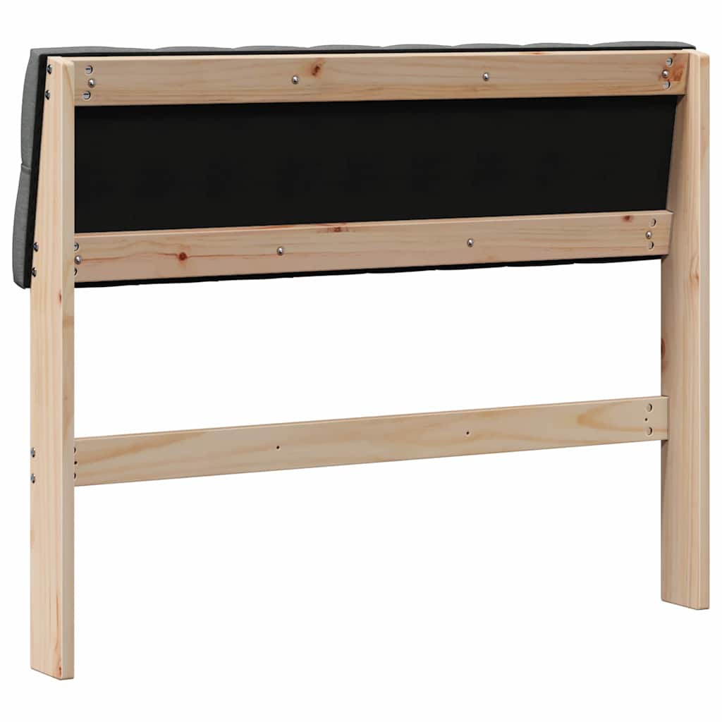 vidaXL Ταπετσαρισμένο κεφαλάρι Σκούρο Γκρι 100 cm Στερεά ξυλεία πεύκου