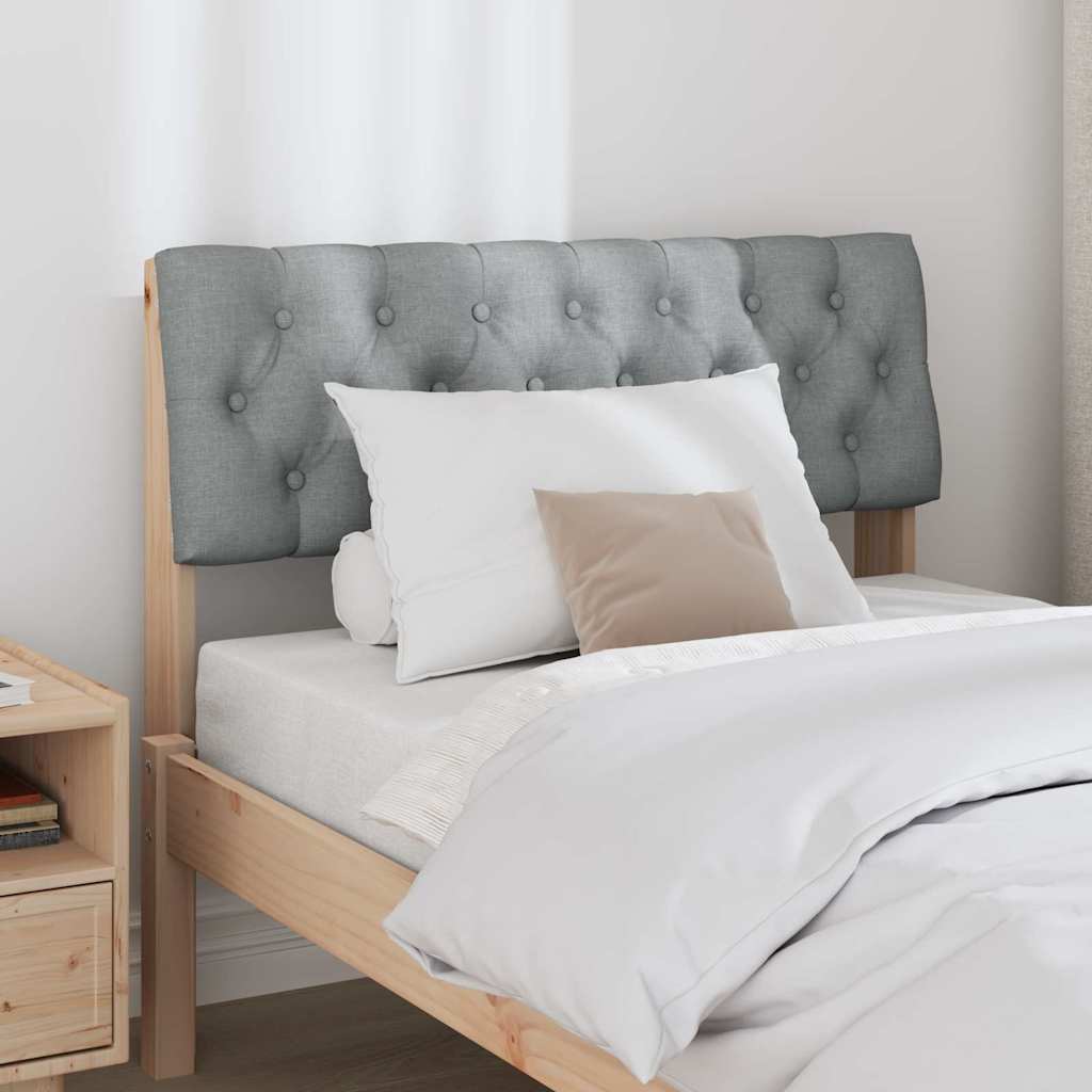 vidaXL Ταπετσαρισμένο κεφαλάρι Ανοιχτό γκρι 90 cm Στερεά ξυλεία πεύκου