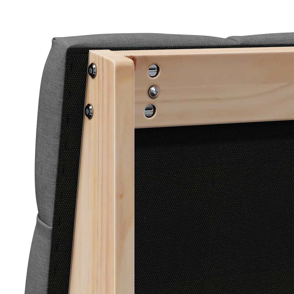 vidaXL Ταπετσαρισμένο κεφαλάρι Σκούρο Γκρι 90 cm Στερεά ξυλεία πεύκου