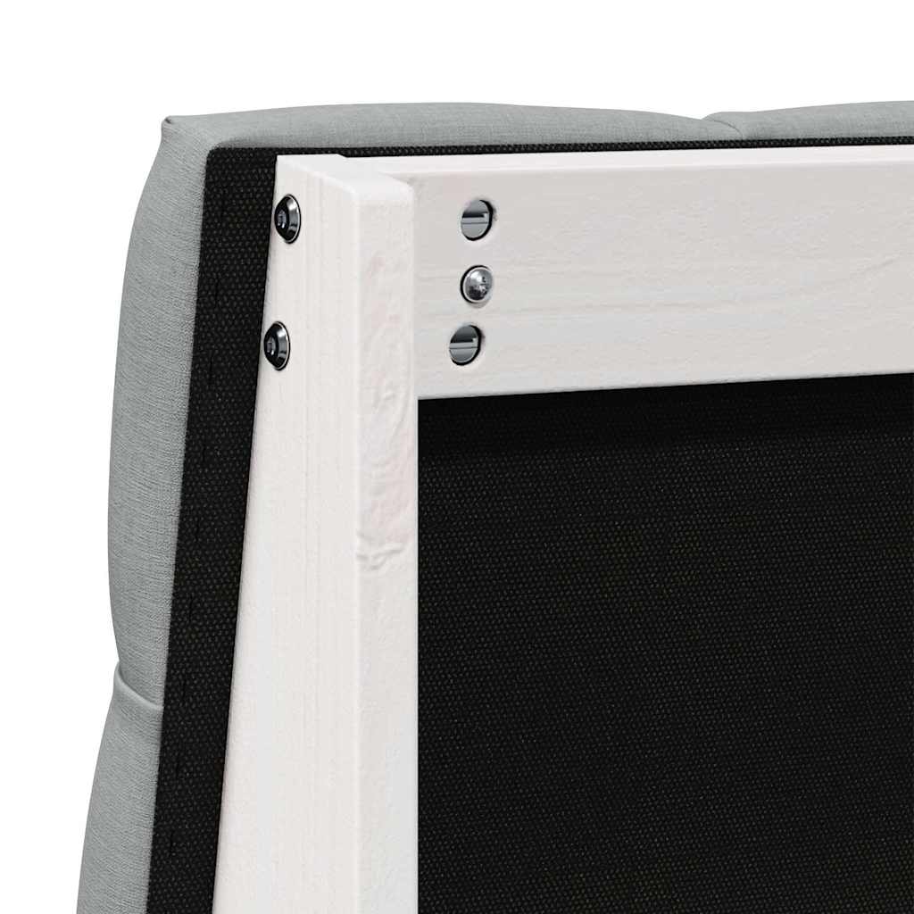 vidaXL Ταπετσαρισμένο κεφαλάρι Ανοιχτό γκρι 90 cm Στερεά ξυλεία πεύκου
