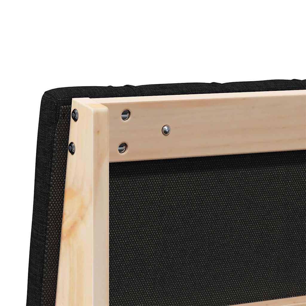 vidaXL Ταπετσαρισμένο κεφαλάρι Μαύρο 180 cm Στερεά ξυλεία πεύκου