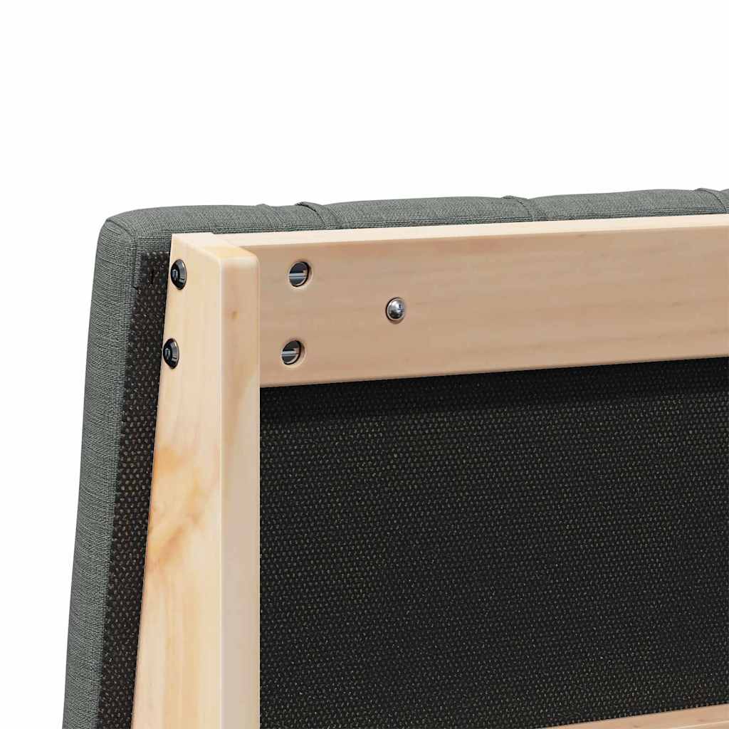 vidaXL Ταπετσαρισμένο κεφαλάρι Σκούρο Γκρι 160 cm Στερεά ξυλεία πεύκου