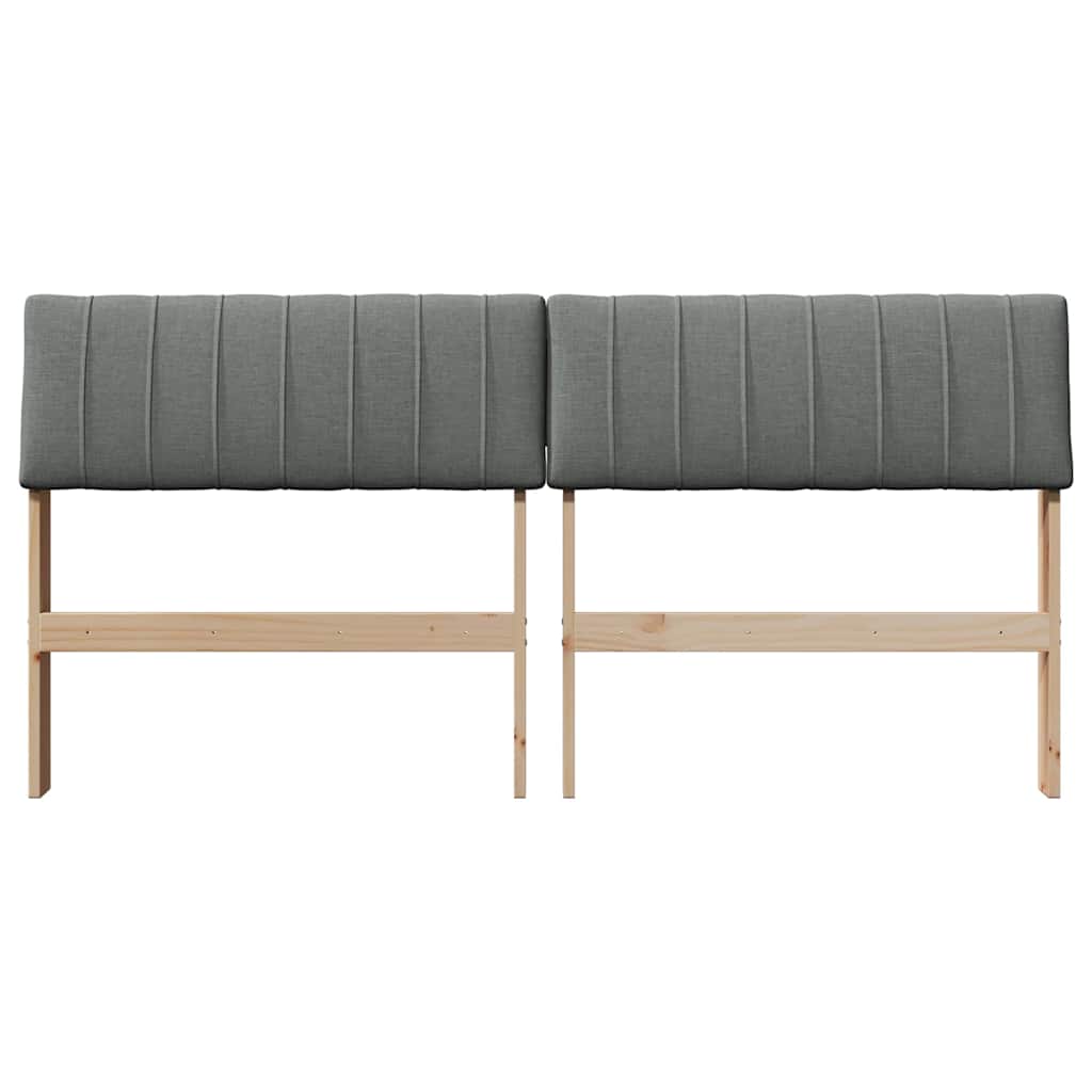 vidaXL Ταπετσαρισμένο κεφαλάρι Σκούρο Γκρι 150 cm Στερεά ξυλεία πεύκου