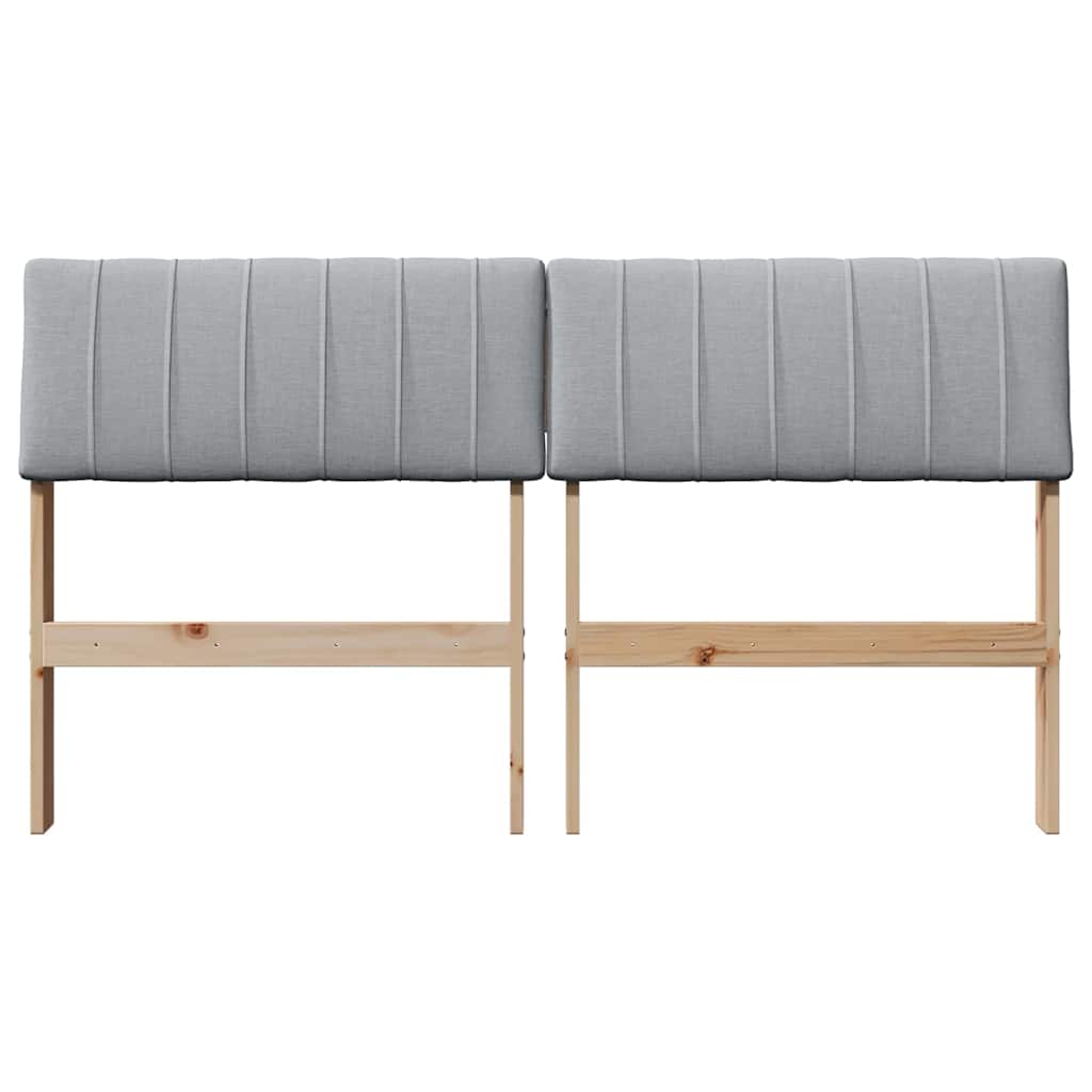 vidaXL Ταπετσαρισμένο κεφαλάρι Ανοιχτό γκρι 140 cm