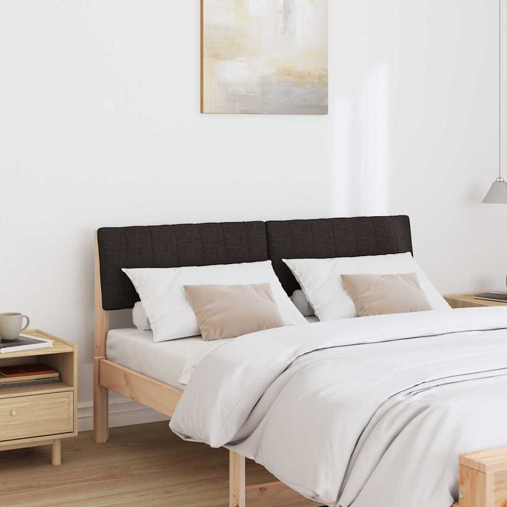 vidaXL Ταπετσαρισμένο κεφαλάρι Μαύρο 140 cm Στερεά ξυλεία πεύκου