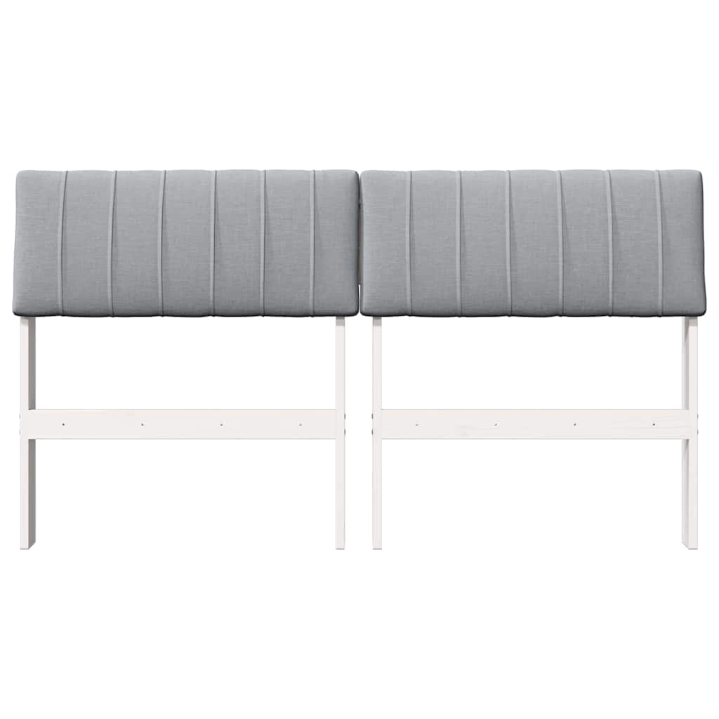 vidaXL Ταπετσαρισμένο κεφαλάρι Ανοιχτό γκρι 140 cm