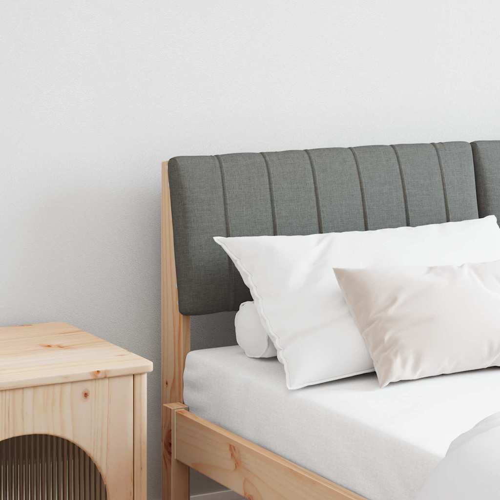 vidaXL Ταπετσαρισμένο κεφαλάρι Σκούρο Γκρι 135 cm Στερεά ξυλεία πεύκου