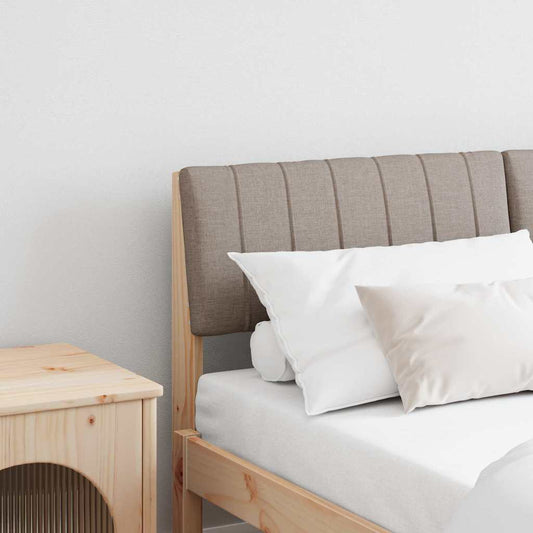 vidaXL Ταπετσαρισμένο κεφαλάρι Taupe 135 cm Στερεά ξυλεία πεύκου