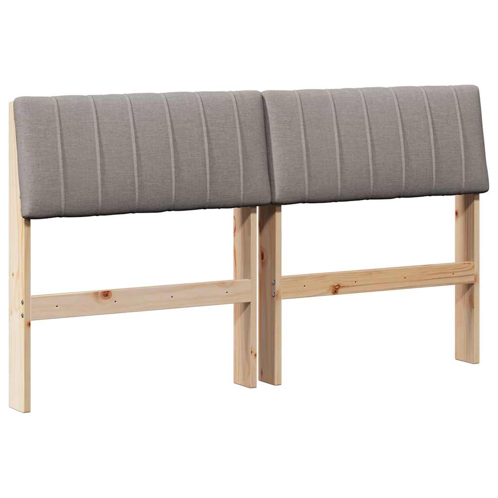 vidaXL Ταπετσαρισμένο κεφαλάρι Taupe 135 cm Στερεά ξυλεία πεύκου