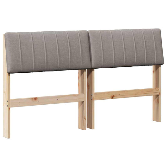 vidaXL Ταπετσαρισμένο κεφαλάρι Taupe 135 cm Στερεά ξυλεία πεύκου
