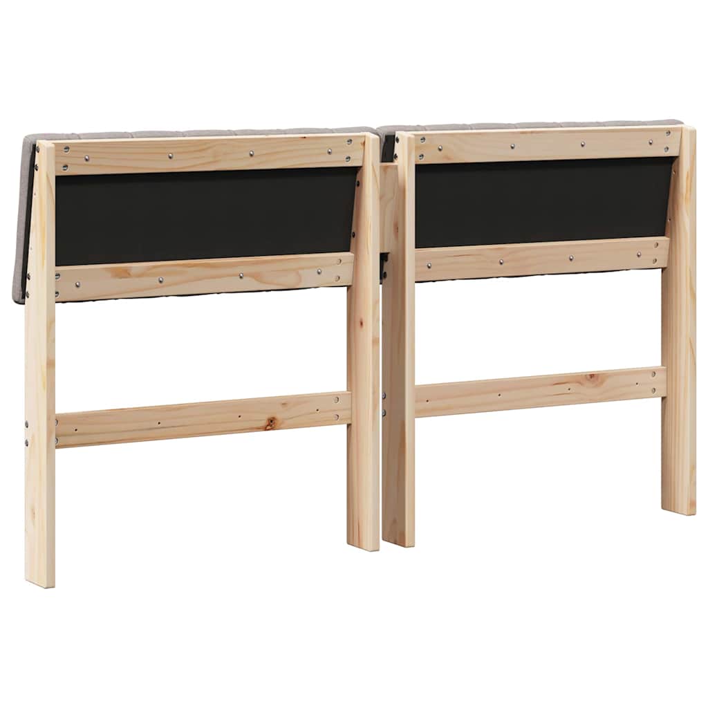 vidaXL Ταπετσαρισμένο κεφαλάρι Taupe 135 cm Στερεά ξυλεία πεύκου