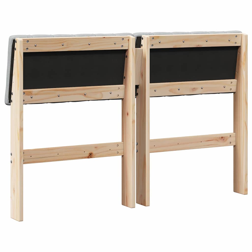 vidaXL Ταπετσαρισμένο κεφαλάρι Ανοιχτό γκρι 120 cm