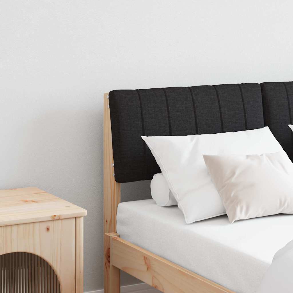 vidaXL Ταπετσαρισμένο κεφαλάρι Μαύρο 120 cm Στερεά ξυλεία πεύκου