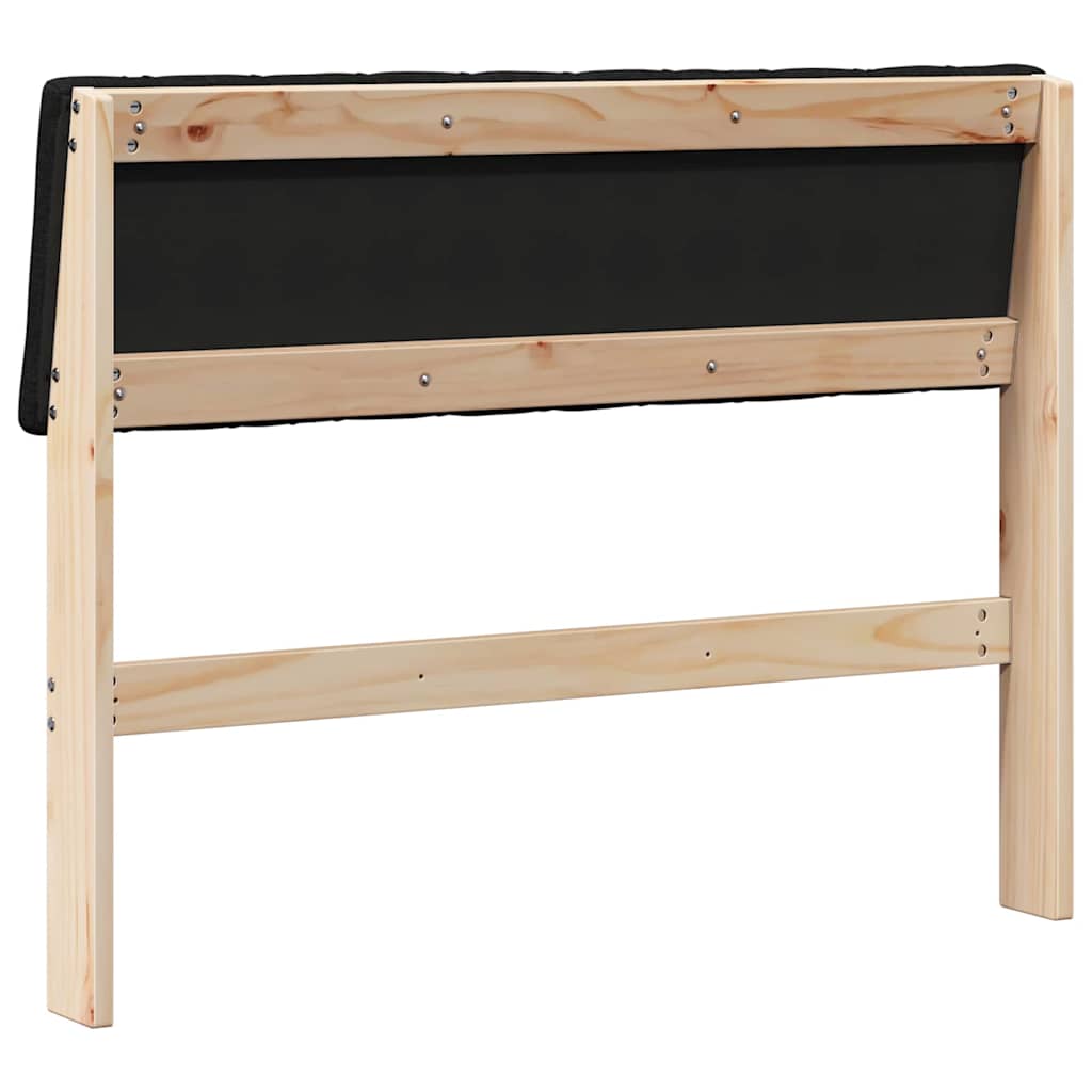 vidaXL Ταπετσαρισμένο κεφαλάρι Μαύρο 100 cm Στερεά ξυλεία πεύκου