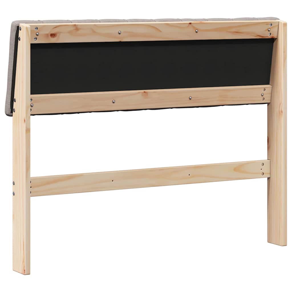 vidaXL Ταπετσαρισμένο κεφαλάρι Taupe 100 cm Στερεά ξυλεία πεύκου