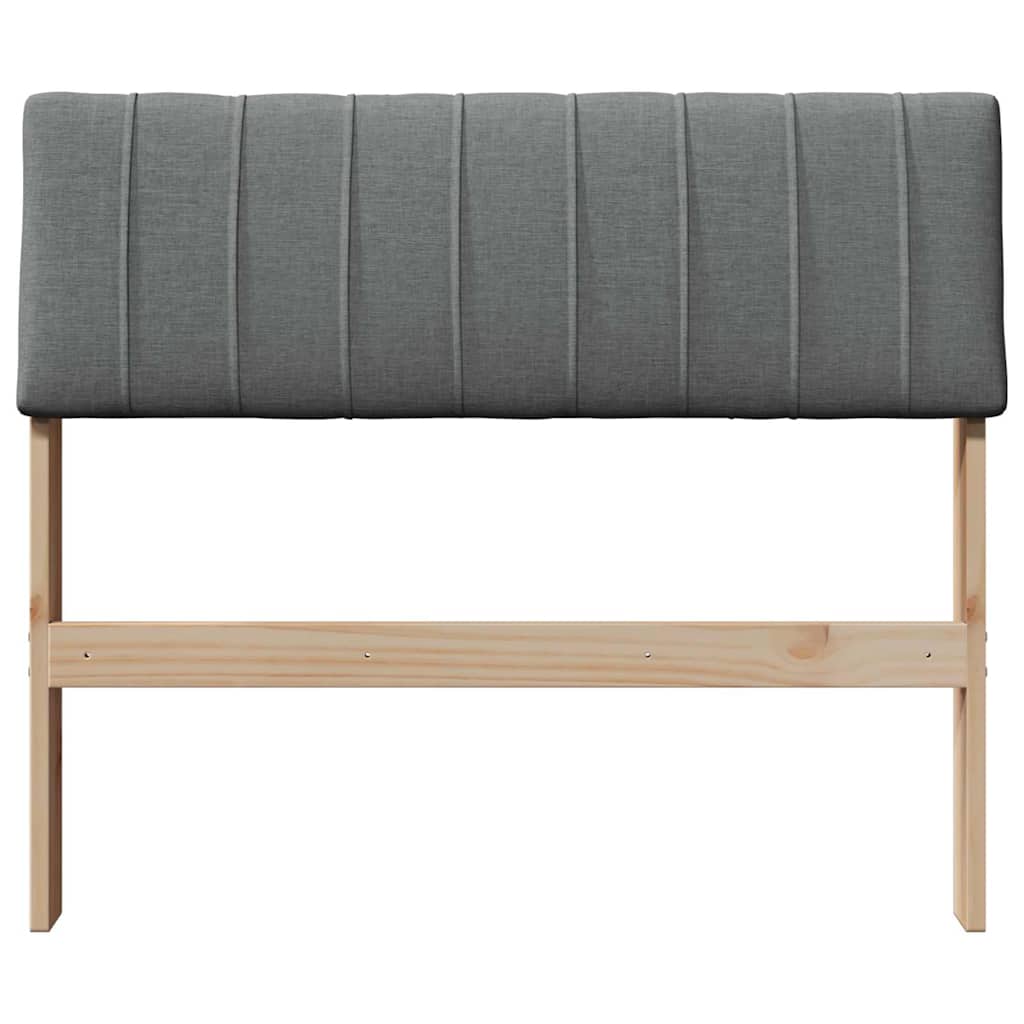 vidaXL Ταπετσαρισμένο κεφαλάρι Σκούρο Γκρι 90 cm Στερεά ξυλεία πεύκου