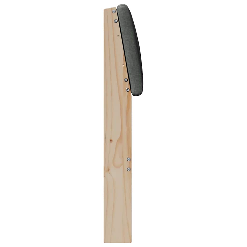 vidaXL Ταπετσαρισμένο κεφαλάρι Σκούρο Γκρι 90 cm Στερεά ξυλεία πεύκου