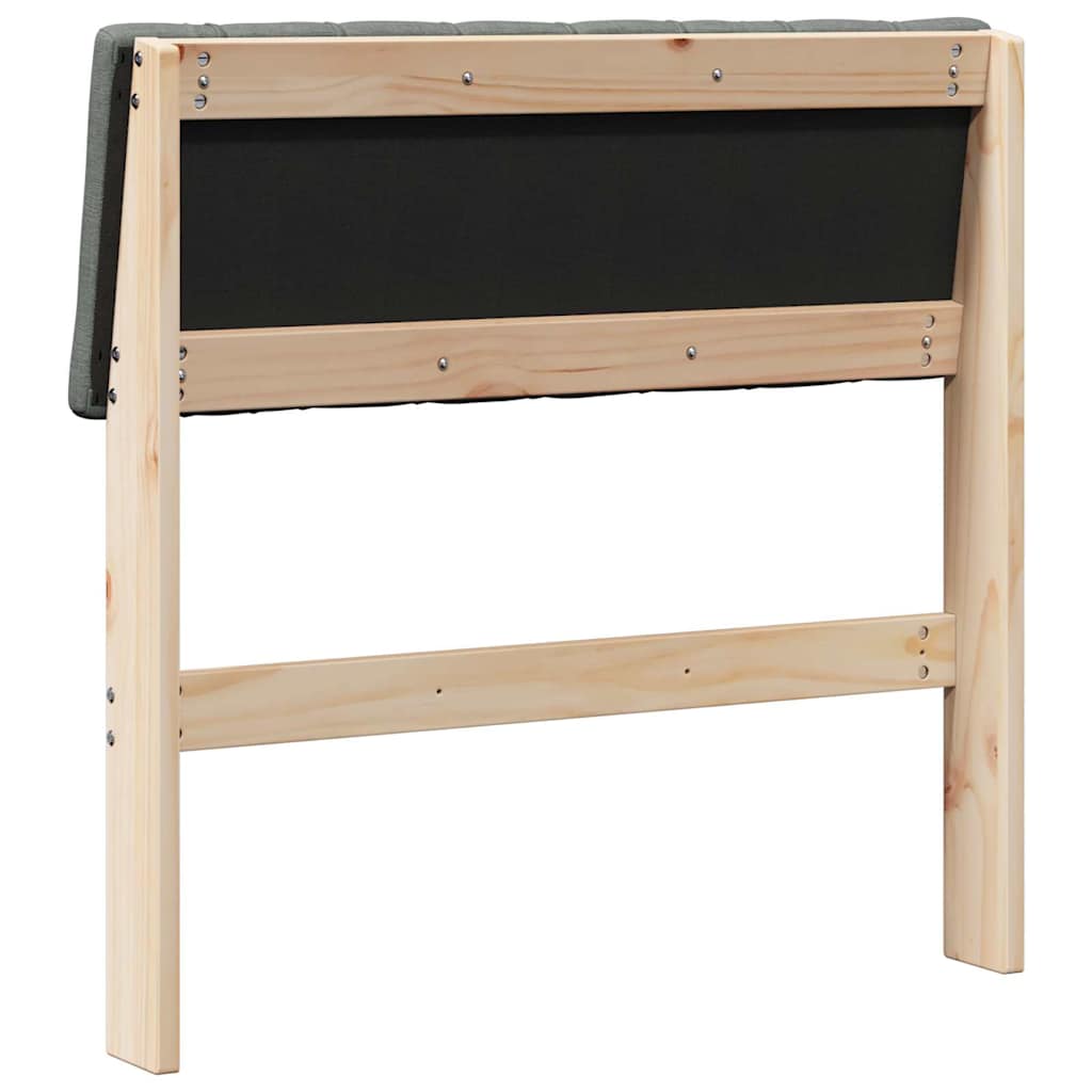 vidaXL Ταπετσαρισμένο κεφαλάρι Σκούρο Γκρι 80 cm Στερεά ξυλεία πεύκου