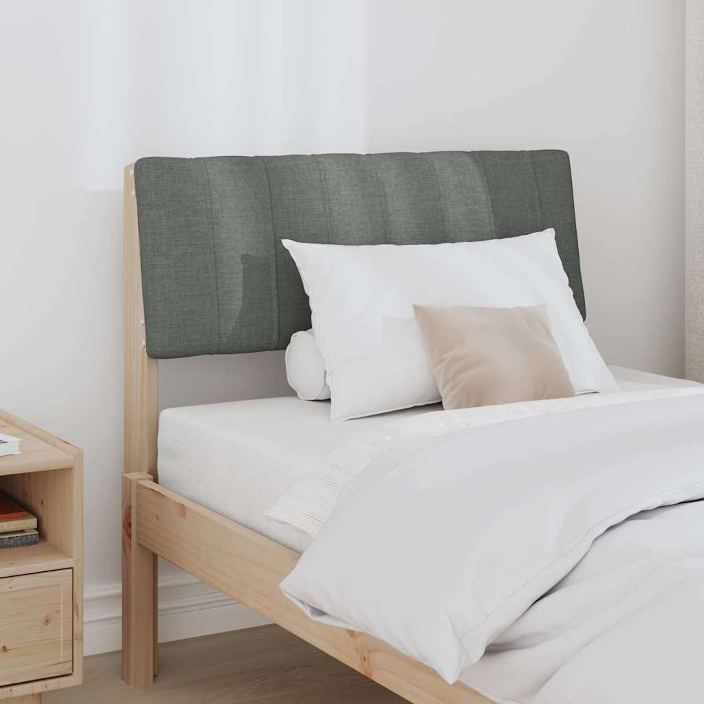 vidaXL Ταπετσαρισμένο κεφαλάρι Σκούρο Γκρι 75 cm Στερεά ξυλεία πεύκου