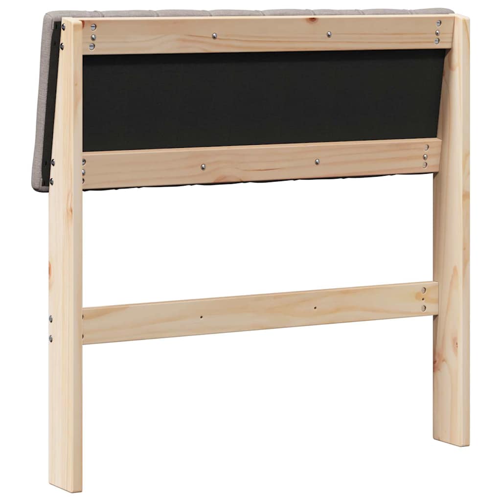 vidaXL Ταπετσαρισμένο κεφαλάρι Taupe 75 cm Στερεά ξυλεία πεύκου