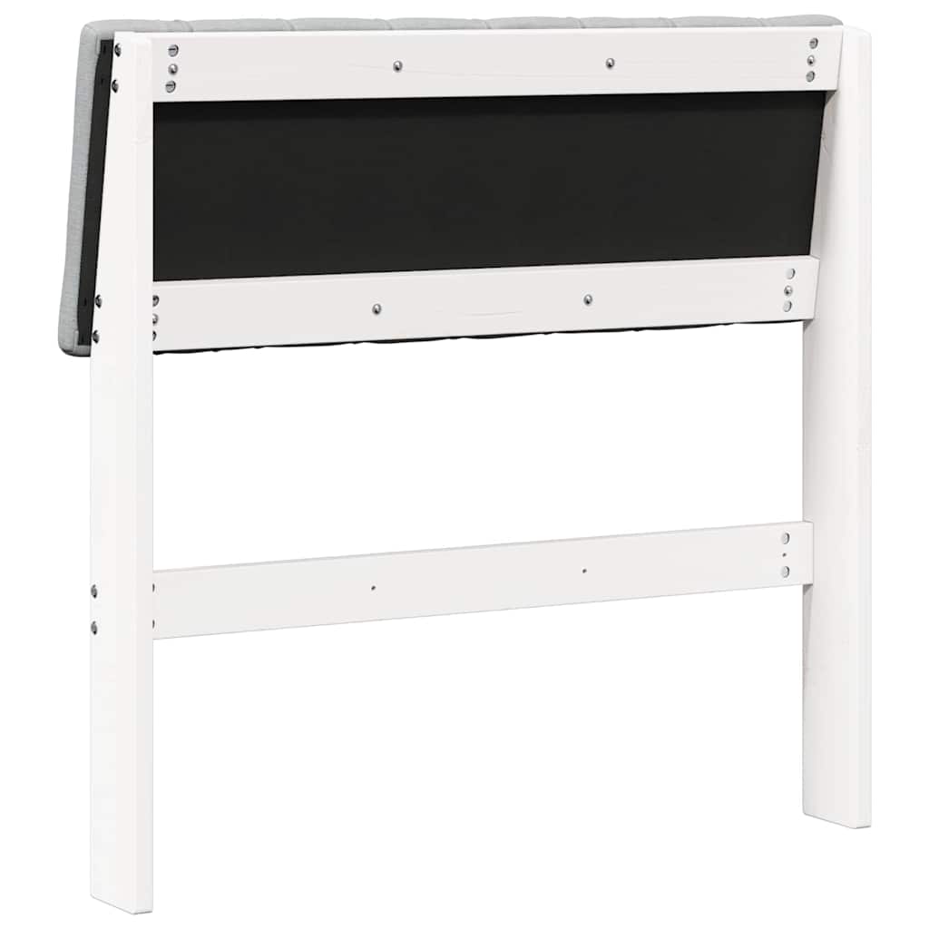 vidaXL Ταπετσαρισμένο κεφαλάρι Ανοιχτό γκρι 75 cm Στερεά ξυλεία πεύκου