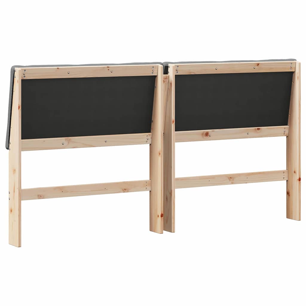 vidaXL Ταπετσαρισμένο κεφαλάρι Σκούρο Γκρι 200 cm Στερεά ξυλεία πεύκου