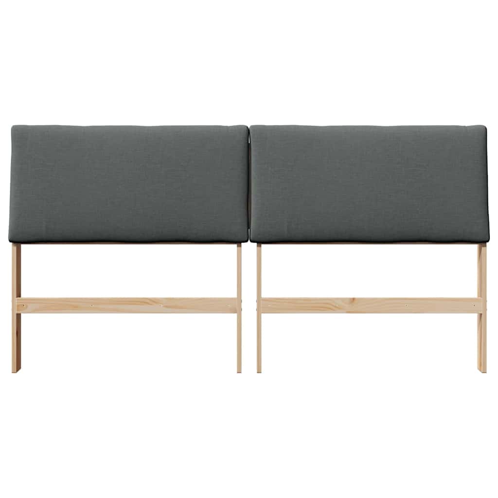 vidaXL Ταπετσαρισμένο κεφαλάρι Σκούρο Γκρι 180 cm Στερεά ξυλεία πεύκου