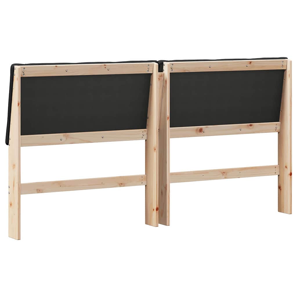 vidaXL Ταπετσαρισμένο κεφαλάρι Μαύρο 180 cm Στερεά ξυλεία πεύκου