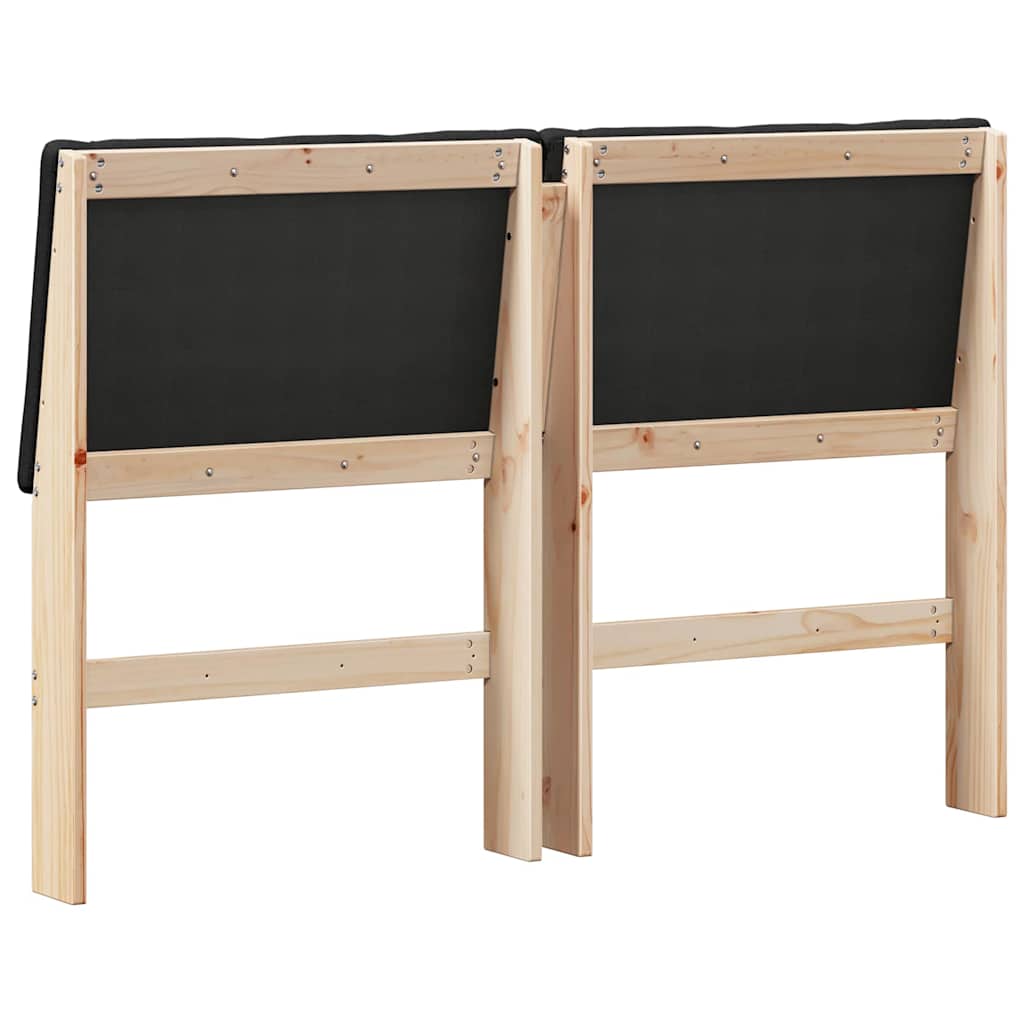 vidaXL Ταπετσαρισμένο κεφαλάρι Μαύρο 160 cm Στερεά ξυλεία πεύκου