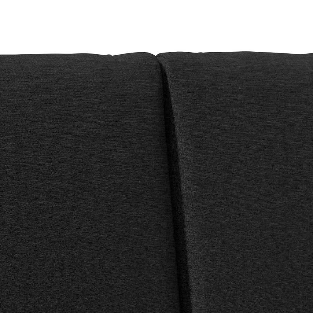 vidaXL Ταπετσαρισμένο κεφαλάρι Μαύρο 150 cm Στερεά ξυλεία πεύκου