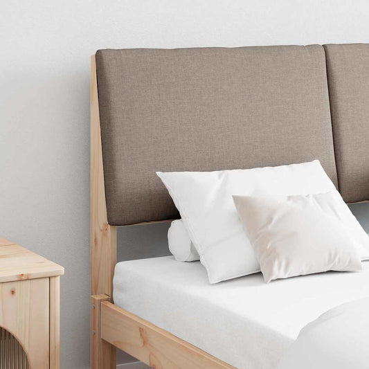 vidaXL Ταπετσαρισμένο κεφαλάρι Taupe 140 cm Στερεά ξυλεία πεύκου