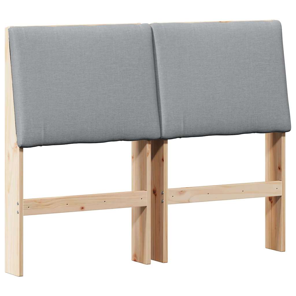 vidaXL Ταπετσαρισμένο κεφαλάρι Ανοιχτό γκρι 135 cm