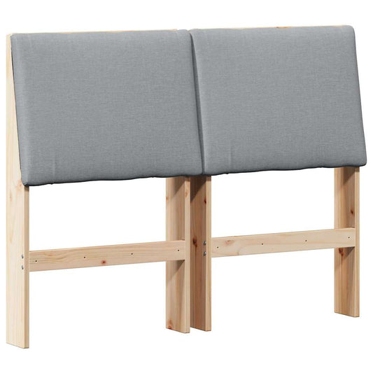 vidaXL Ταπετσαρισμένο κεφαλάρι Ανοιχτό γκρι 135 cm