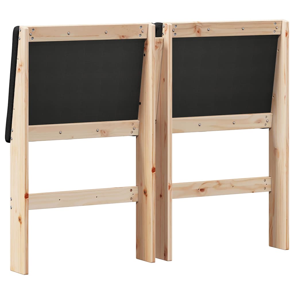 vidaXL Ταπετσαρισμένο κεφαλάρι Μαύρο 135 cm Στερεά ξυλεία πεύκου