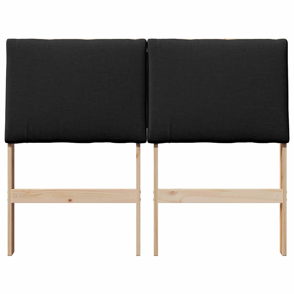 vidaXL Ταπετσαρισμένο κεφαλάρι Μαύρο 135 cm Στερεά ξυλεία πεύκου