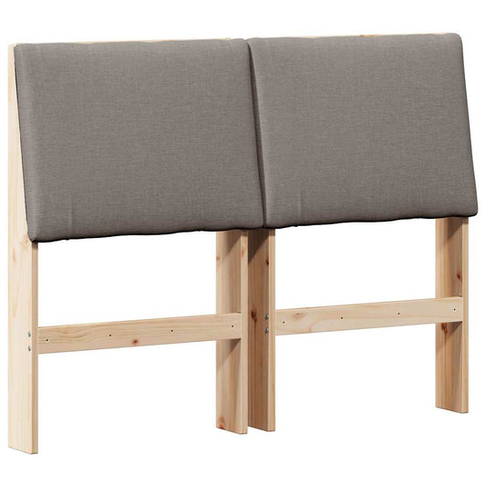 vidaXL Ταπετσαρισμένο κεφαλάρι Taupe 135 cm Στερεά ξυλεία πεύκου