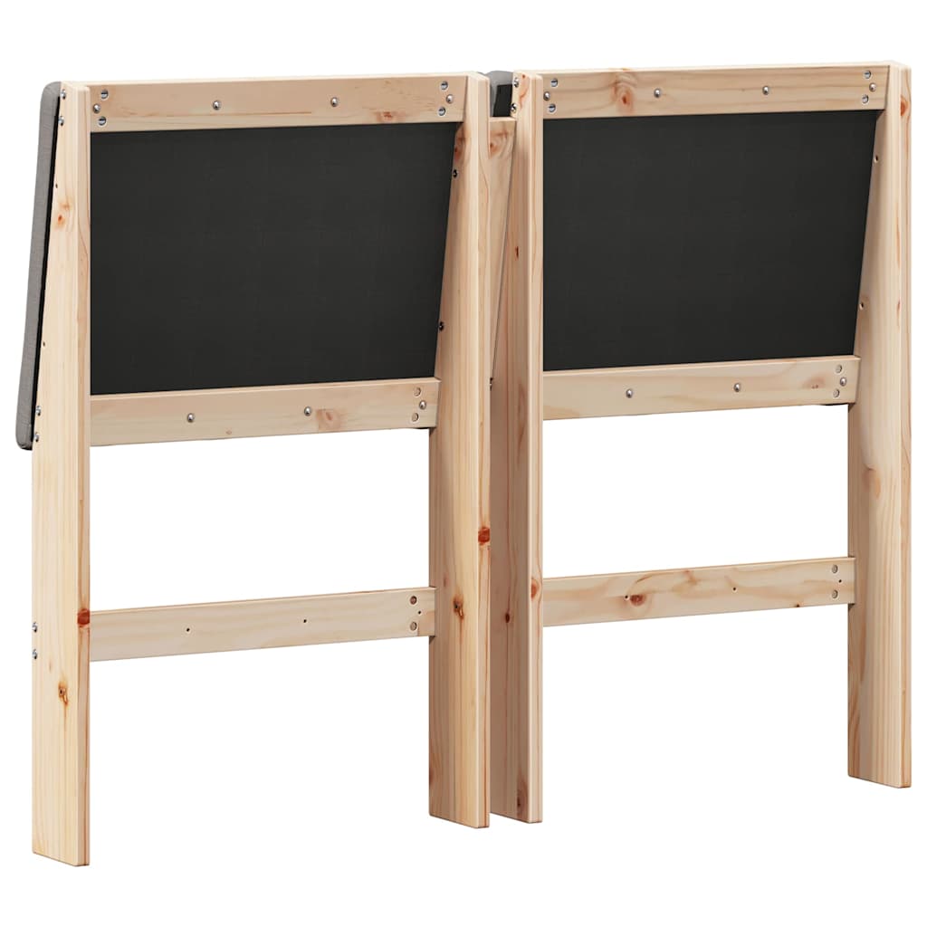 vidaXL Ταπετσαρισμένο κεφαλάρι Taupe 135 cm Στερεά ξυλεία πεύκου