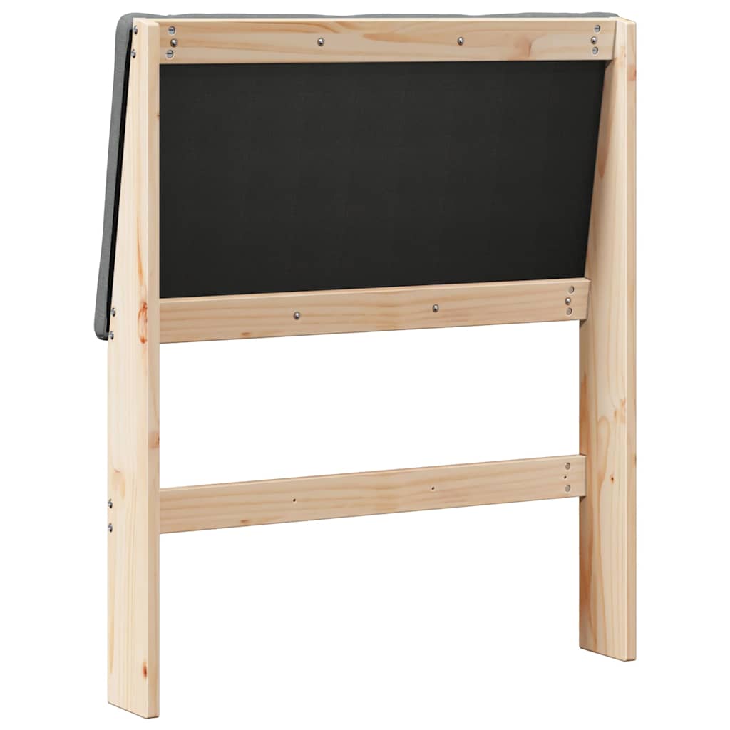 vidaXL Ταπετσαρισμένο κεφαλάρι Σκούρο Γκρι 80 cm Στερεά ξυλεία πεύκου