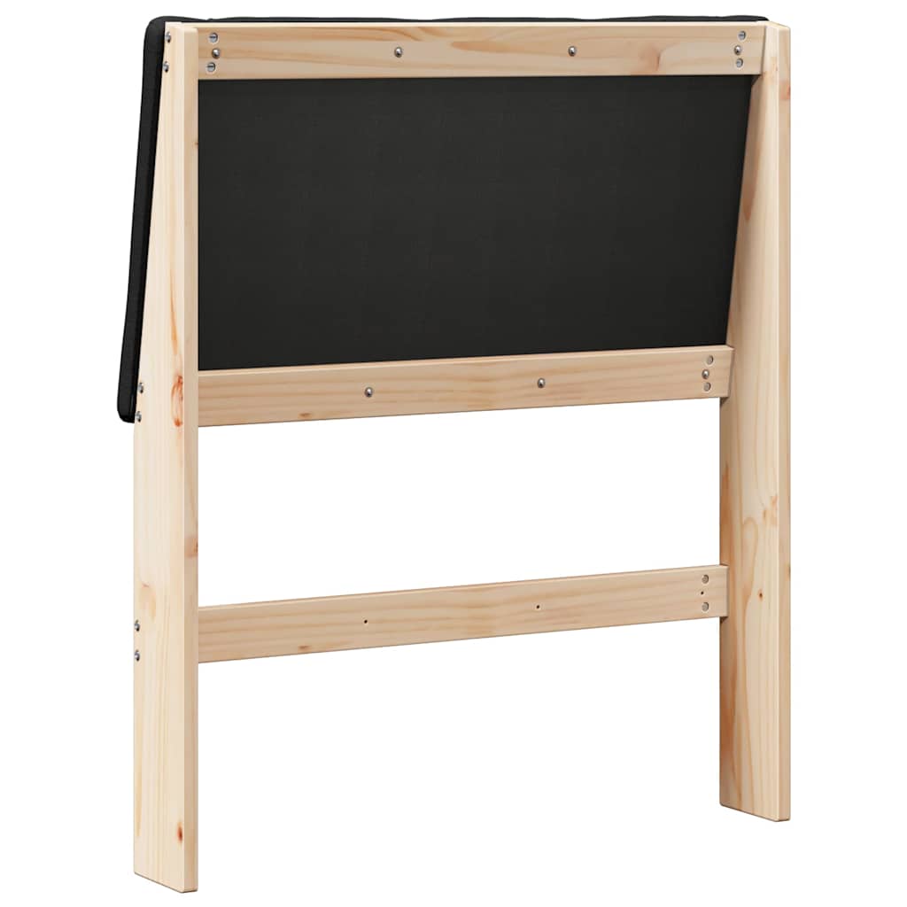 vidaXL Ταπετσαρισμένο κεφαλάρι Μαύρο 80 cm Στερεά ξυλεία πεύκου