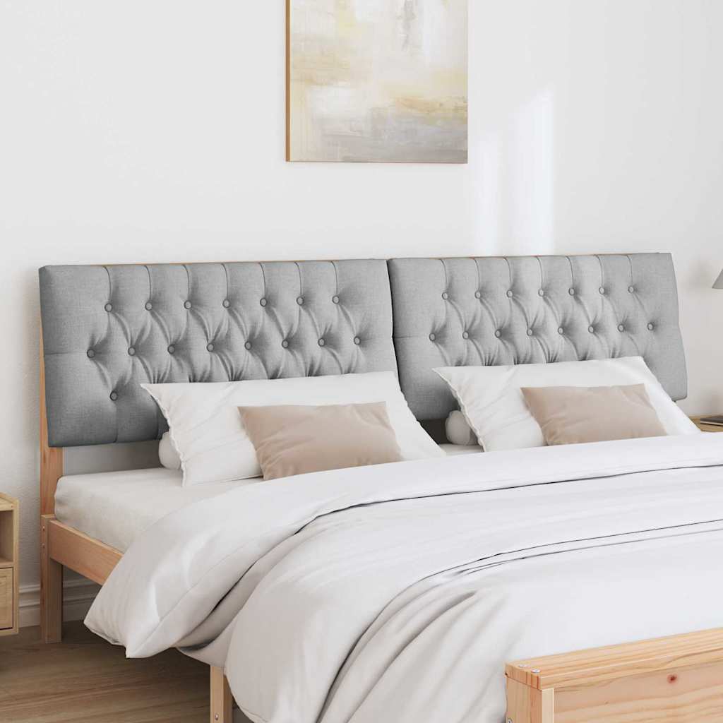 vidaXL Ταπετσαρισμένο κεφαλάρι Ανοιχτό γκρι 200 cm